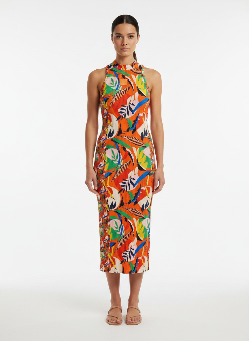Vestido Midi Malha Ribana - COLCCI / U