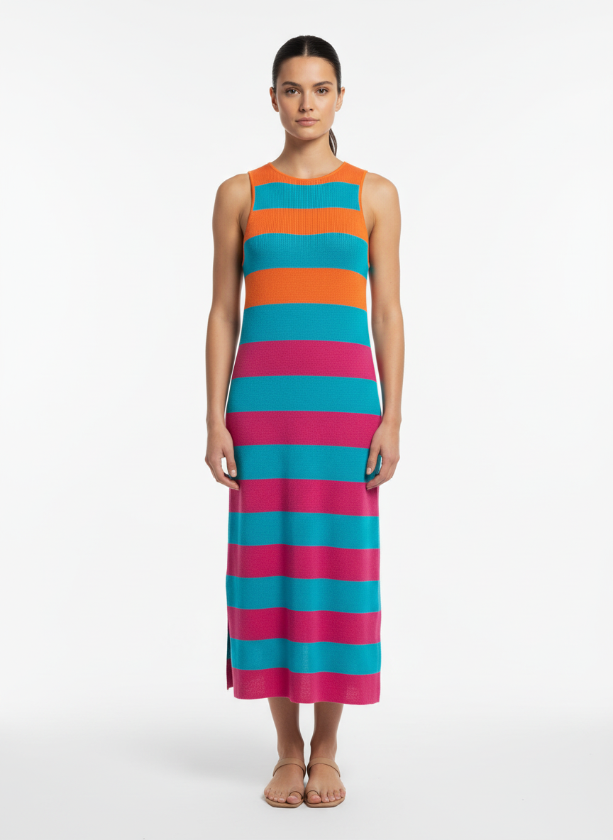 Vestido Midi Listrado - Viviane Furrier/U