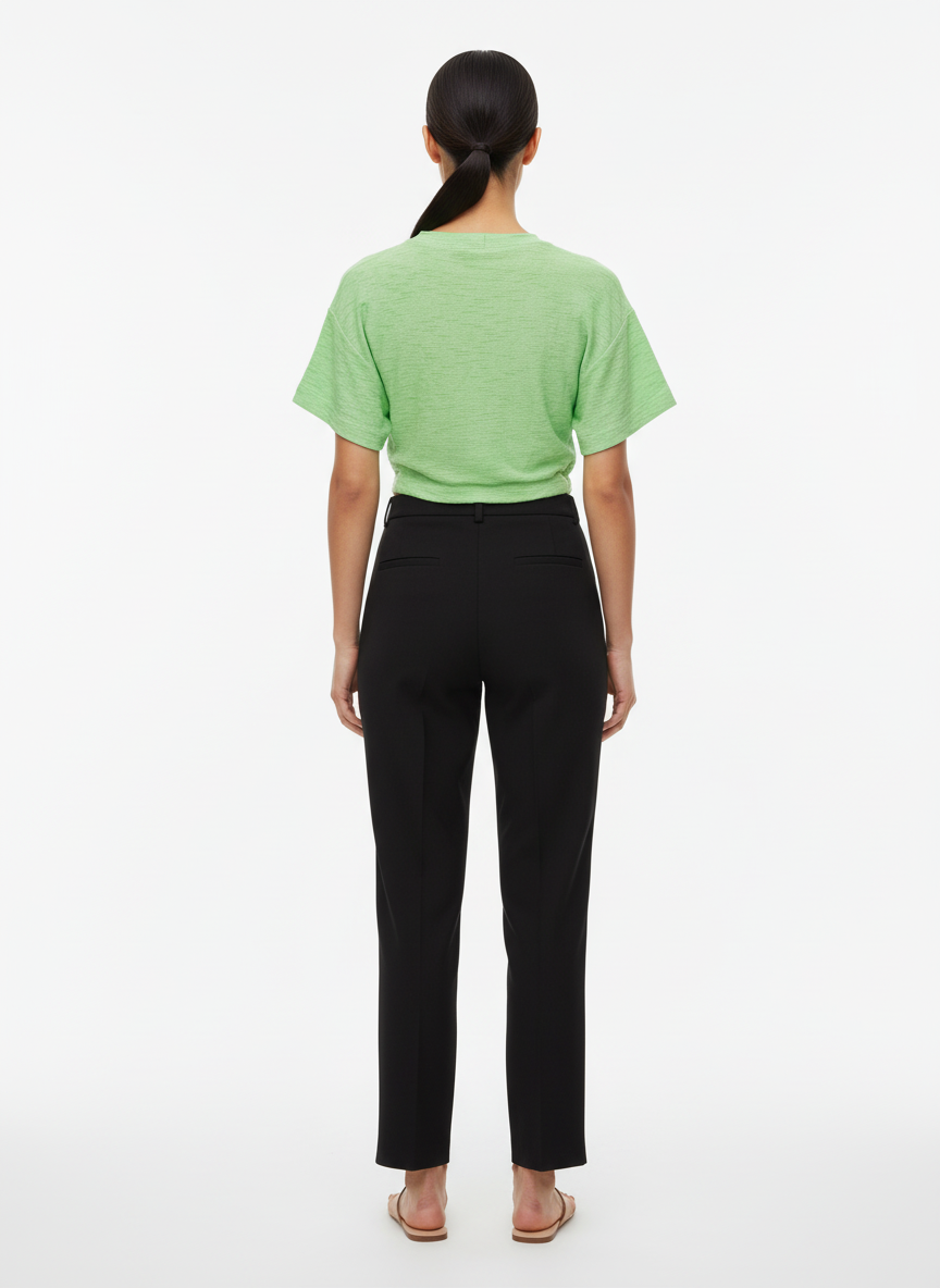 Blusa Verde Lima com Amarração na Barra /P