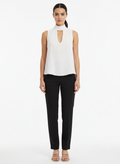 Blusa Regata Gola Alta Cutout Texturizada - Skunk / 38