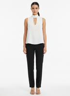 Blusa Regata Gola Alta Cutout Texturizada - Skunk / 38