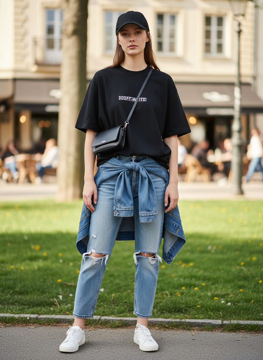 Camiseta de Algodão Oversized - OFFWHITE / G