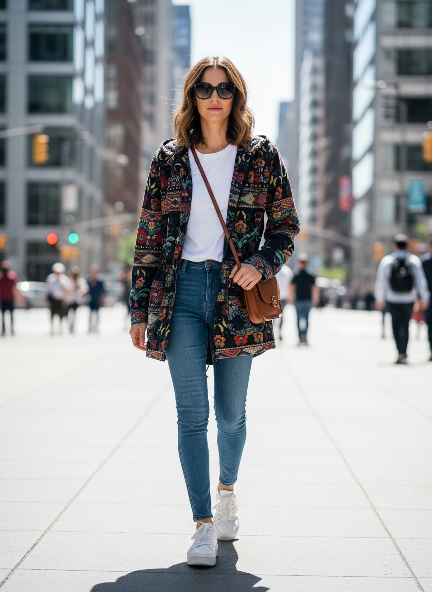 Casaco Parka Estampado Boho - DRESS TO / P