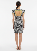 Vestido Afghan Estampa Abstrata Preto e Branco