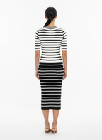 Vestido Midi Listrado com Manga - Animale/P