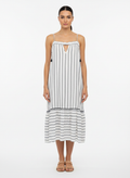 Vestido alça listrado textura branco - DRESS TO | G