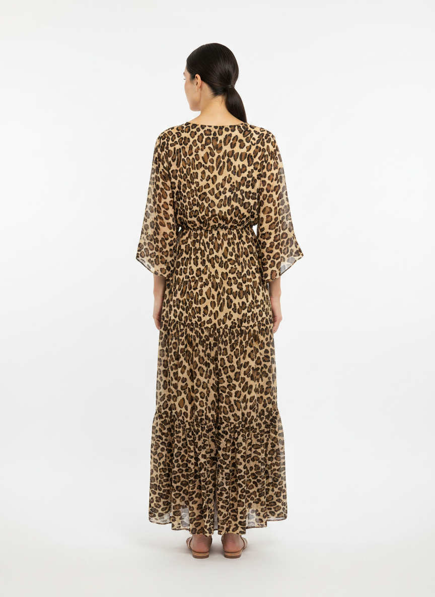 Vestido longo animal print manga fluída - Animale/40