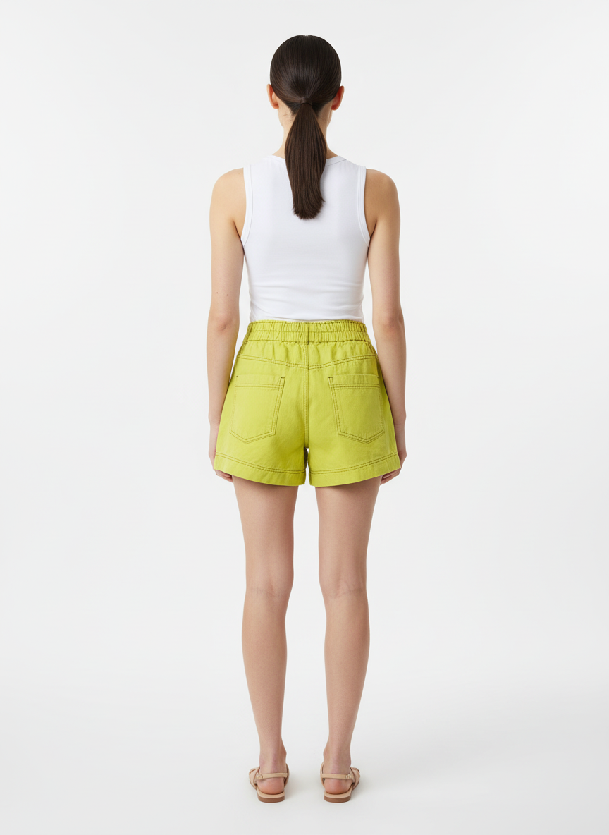 Shorts Jeans com Botões Frontais Verde Lima - Animale/36