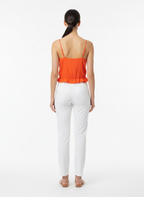 Cropped Laranja com Barra Franzida e Alça com Conchas - Iodice/M