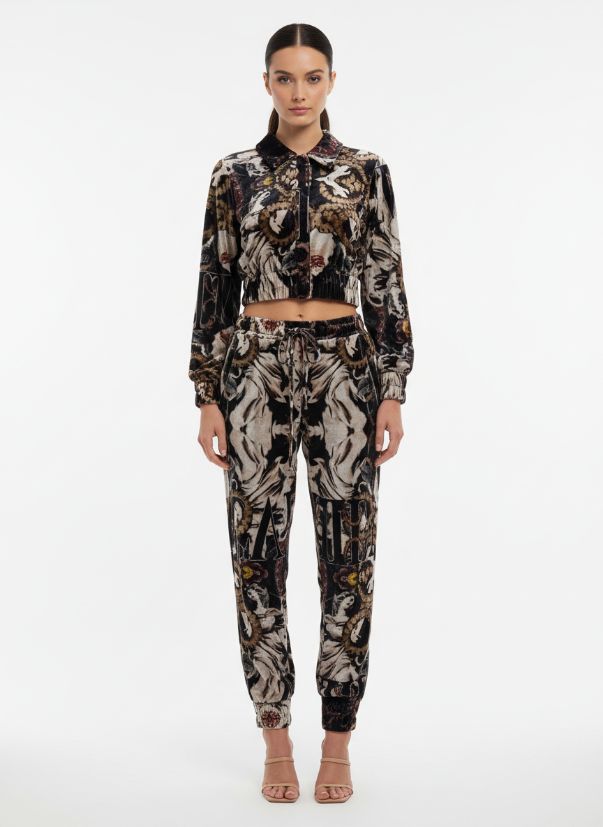 Conjunto de Veludo Estampado - Caos/M
