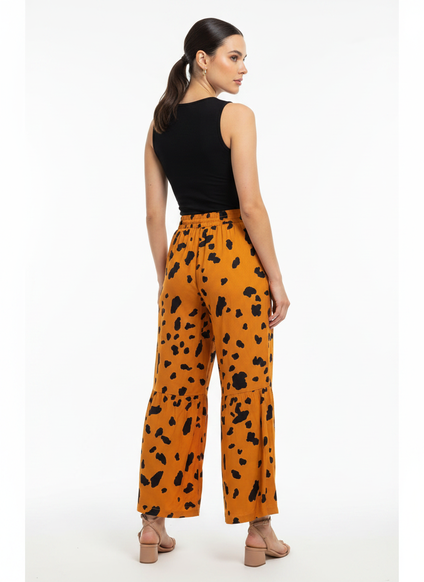 Calça Pantalona Viscose Estampada - DRESS TO / P