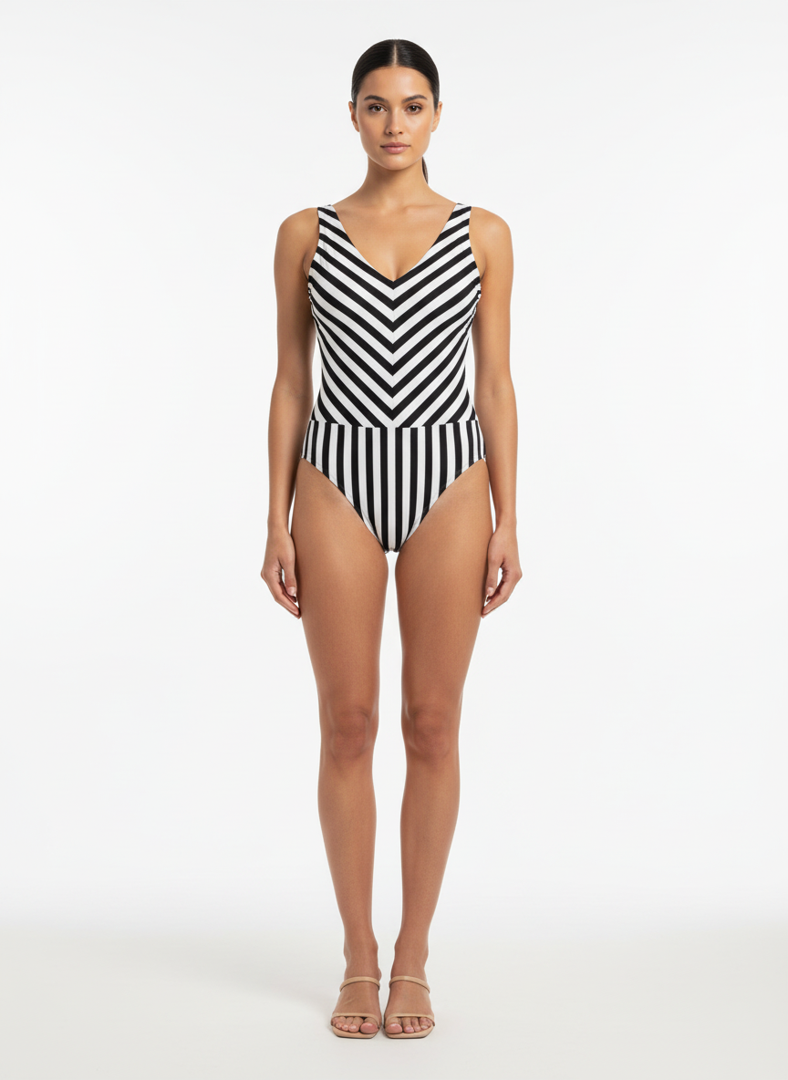 Body Feminino Listrado Chevron - Shii / M