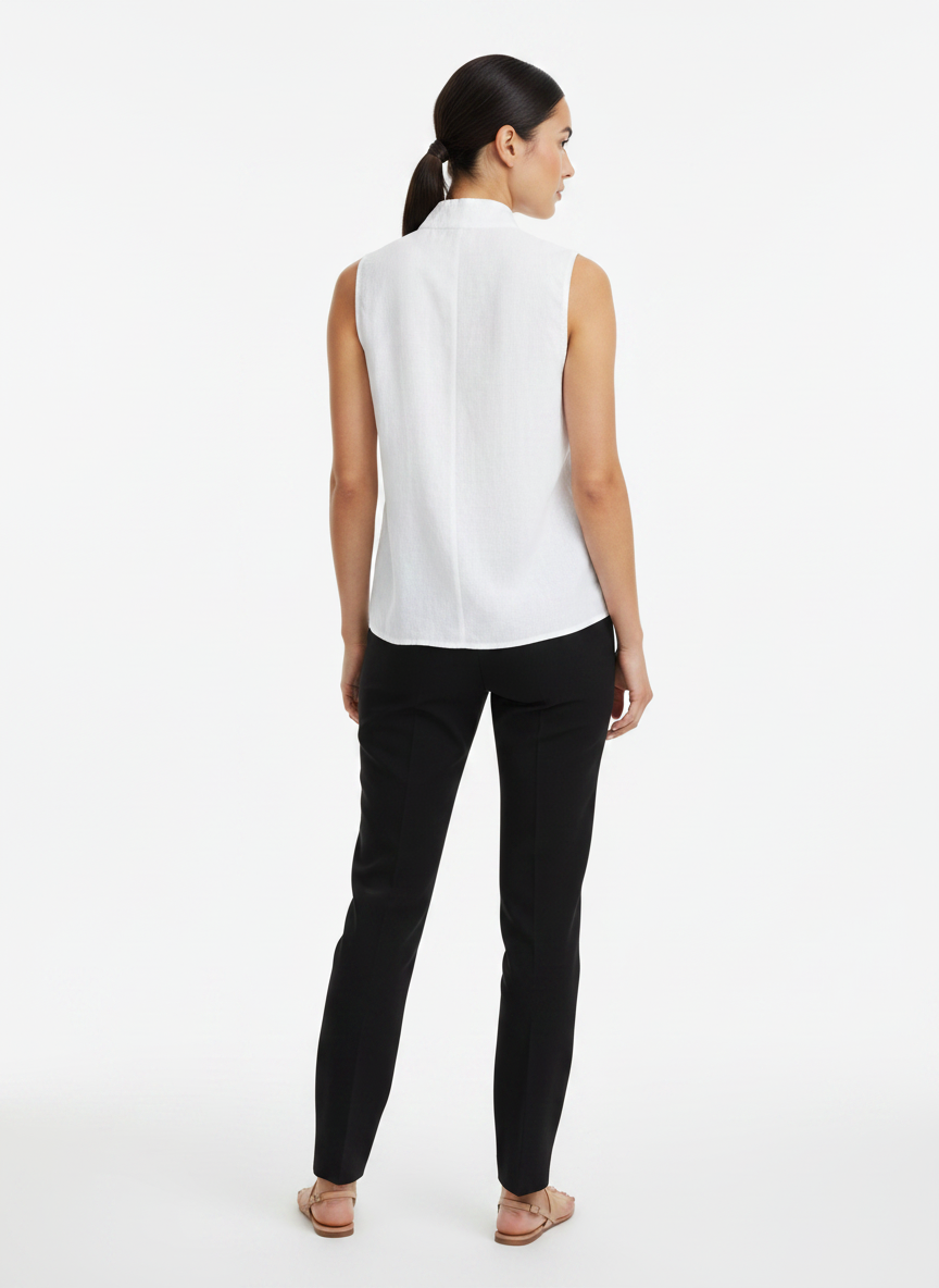 Blusa Regata Gola Alta Cutout Texturizada - Skunk / 38