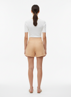 Shorts de Linho Cintura Alta com Pregas - Rosa Dahlia/P