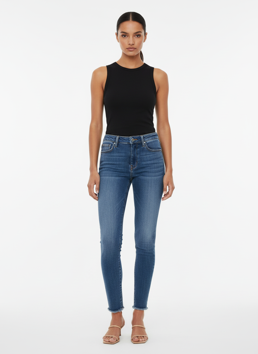 Calça Jeans Slim Fit Barra Desfiada - Canal