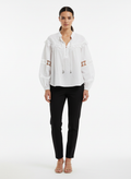 Blusa Algodão Boho Chic com Renda de Estrelas - SKAZI / P