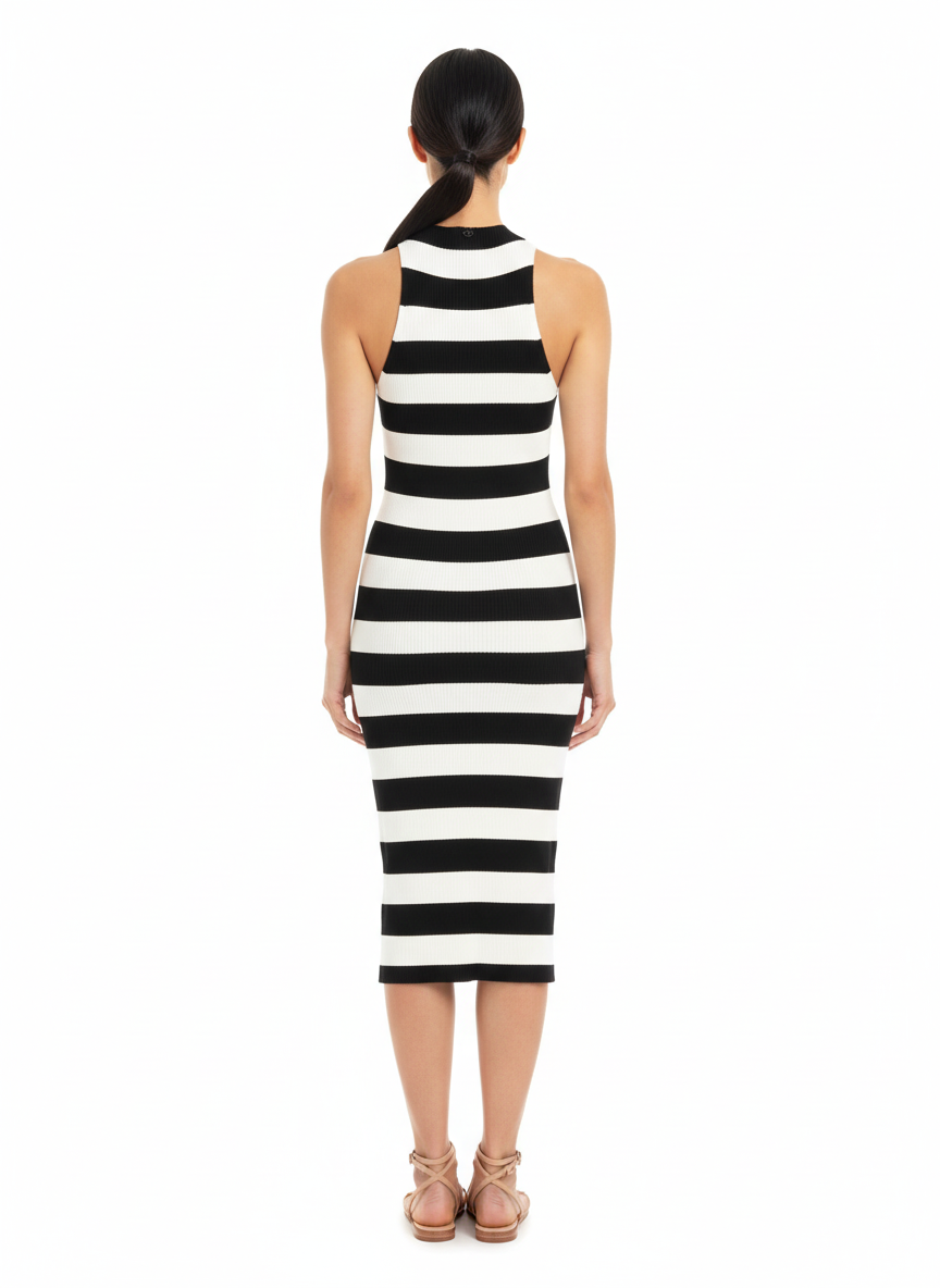 Vestido Midi Tricô Listrado - Animale/P