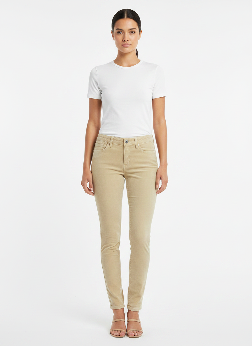 Calça Skinny Cotelê Cáqui - DRESS TO / 34