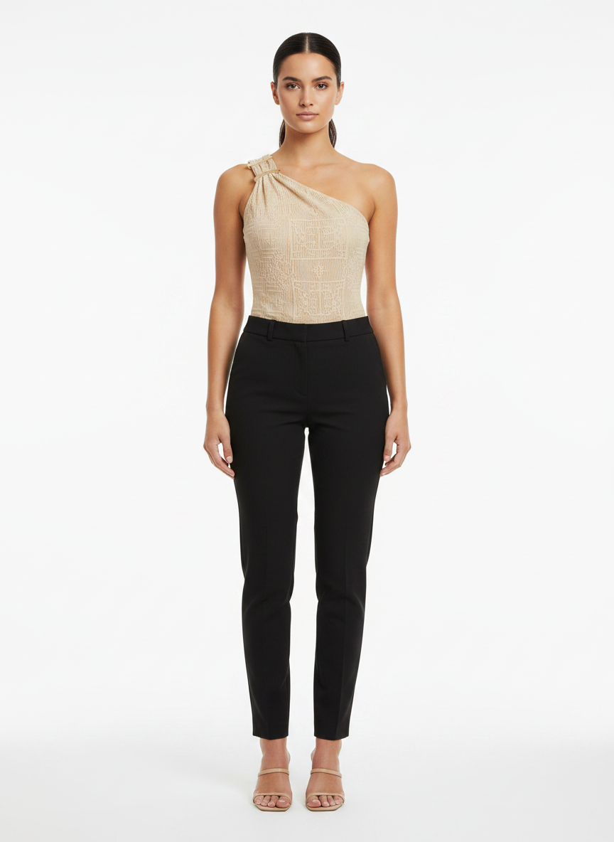 Bodysuit Um Ombro Malha Texturizada - ALPHORRIA / P