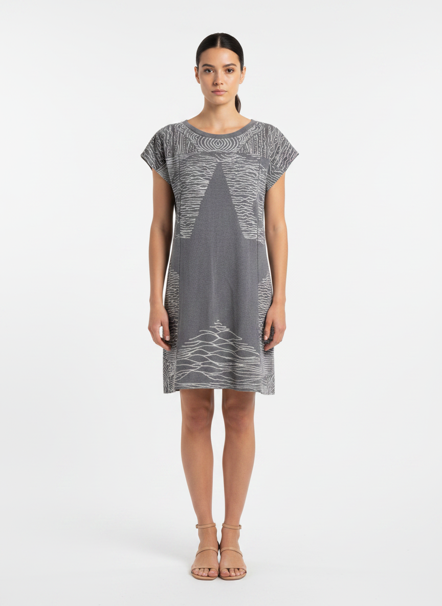 Vestido Túnica Conforto Estampa Abstrata - DRESS TO / P