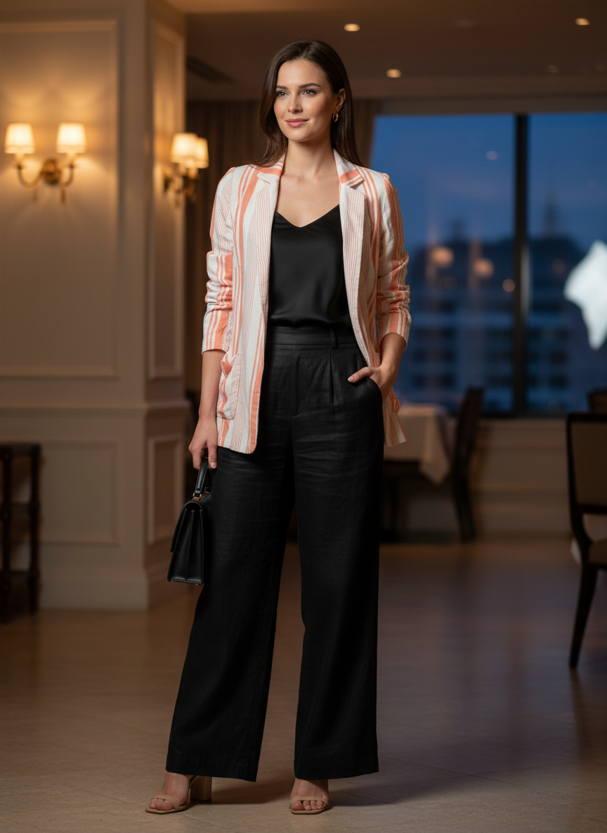 Blazer Listrado Leve Linho - DRESS TO / PP