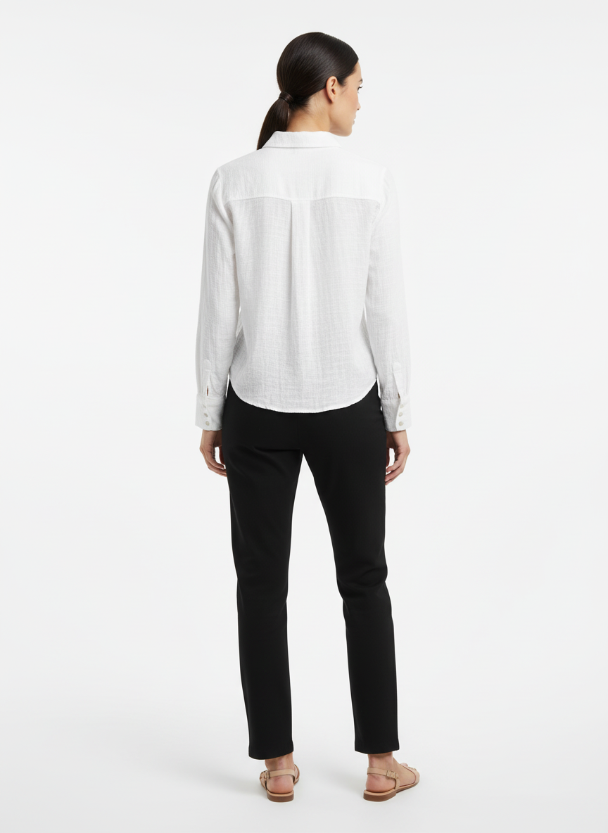 Camisa Cropped Texturizada com Laço - CANAL / P