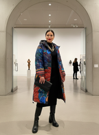Casaco Puffer Midi Estampado Tropical - FARM / P