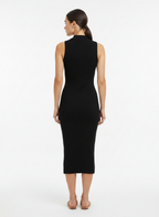 Vestido Midi Canelado Gola Alta - DRESS TO / M