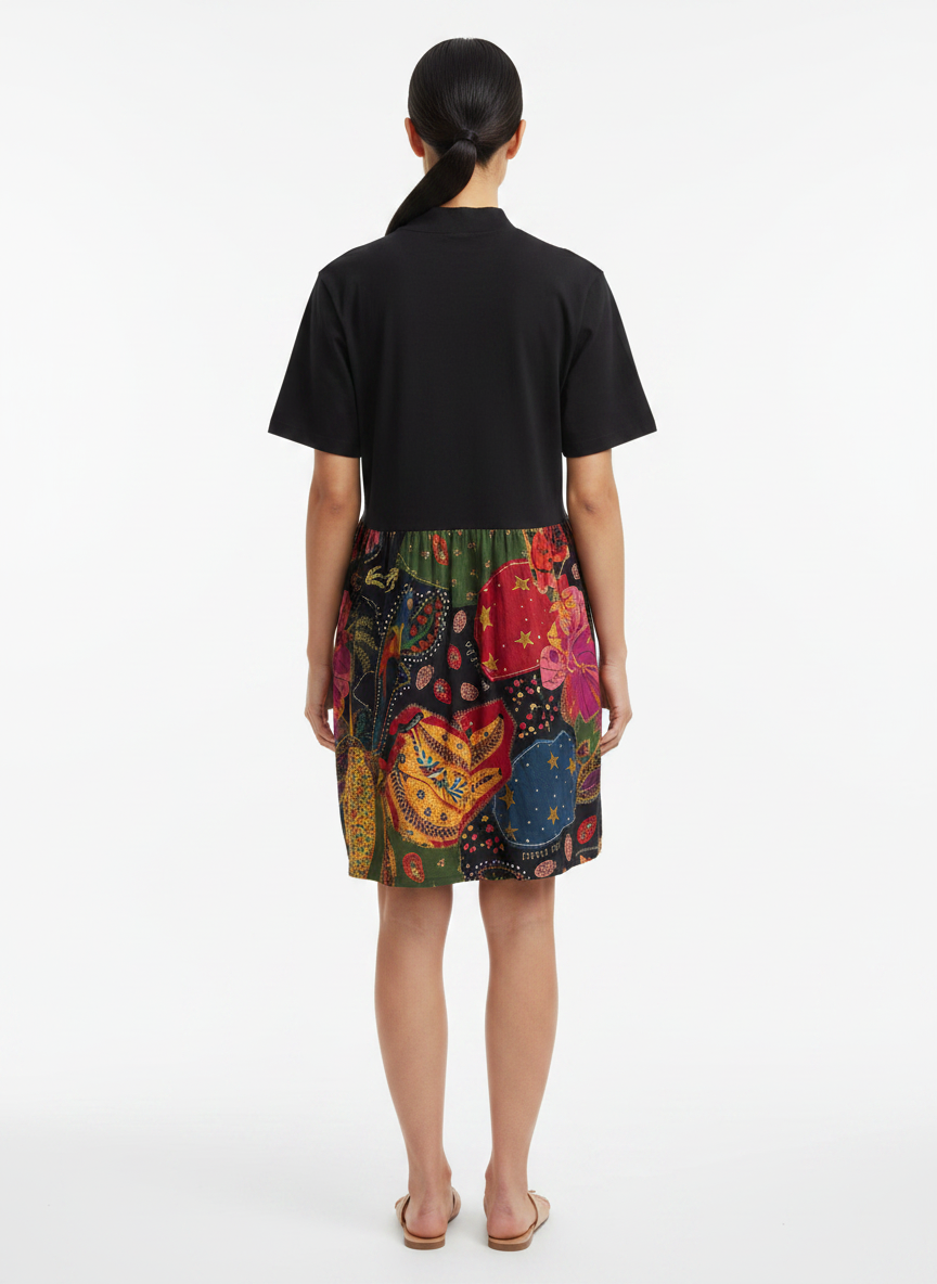 Vestido Curto Estampado Tropical Gola Alta - FARM / P