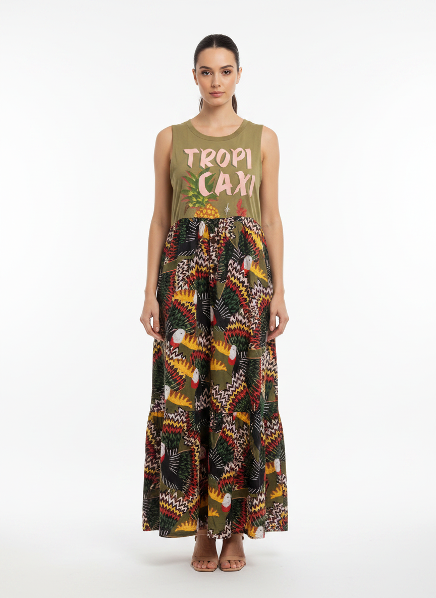 Vestido Maxi Tropical Estampado - FARM / P