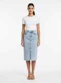Saia Lápis Jeans Acid Wash Cintura Alta - DRESS TO / 38