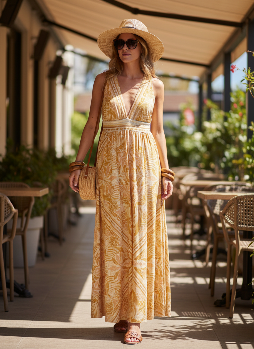 Vestido Maxi Viscose - FARM / PP
