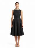Vestido Preto Evasê Acetinado Sem Mangas - TRETTIORE / G