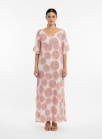 Vestido leve manga ampla detalhe pesponto estampado - RICHARDS | 42