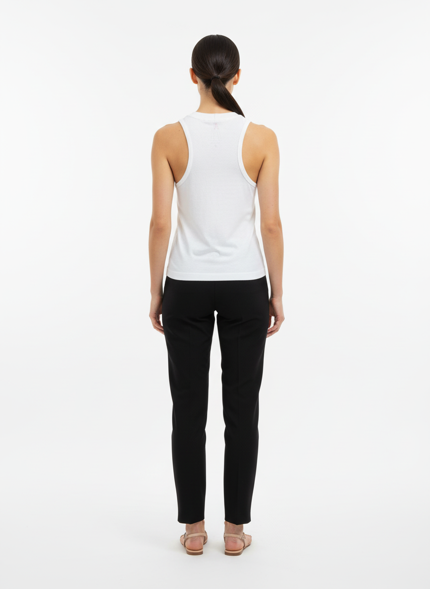 Regata malha aplicações circulares estampa estilizada branca - ANIMALE JEANS | P