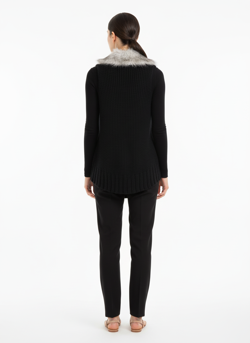 Colete de Tricot com Pelo/G