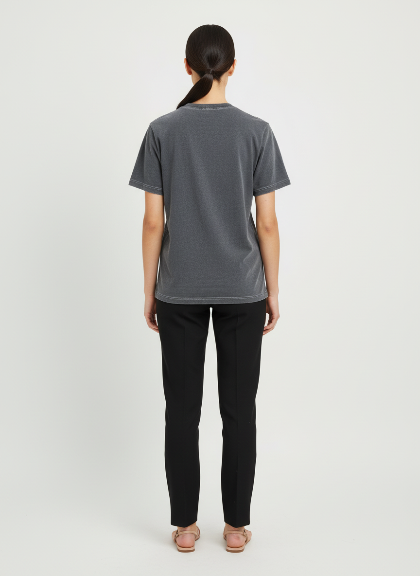 Camiseta cropped estonada estampa MORRO preta - AURA MORRO | GG