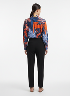 Camisa Feminina Estampada Tropical Folhagem - BORDA BARROCA / P