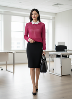 Blusa Tricô Pink Aberto Manga Longa - DRESS TO / P