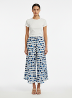 Calça Pantacourt Estampada Fluida - M