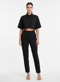 Blusa Cropped Tecido Leve - OPEN / G