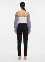 Camisa Feminina Listrada Gola V Casual Chic - ANIMALE / 36