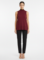 Blusa longa tricot sem manga gola alta vinho - ANIMALE JEANS | P