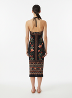 Vestido Midi Estampado Étnico Halterneck - FARM / M