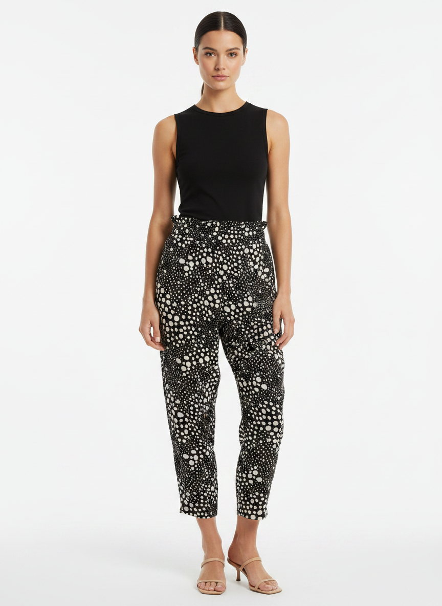 Calça Cropped Solta Estampa Poás - FARM / M