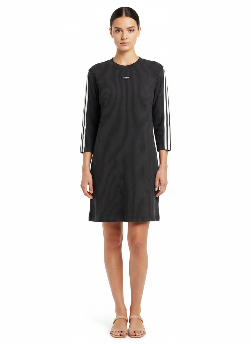 Vestido Curto Malha Canelada Esportivo - ADIDAS / G