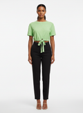 Blusa Verde Lima com Amarração na Barra /P