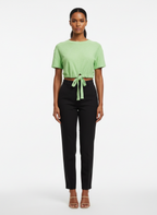 Blusa Verde Lima com Amarração na Barra /P