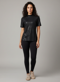 Blusa Gola Alta Preta Texturizada - Canal/M