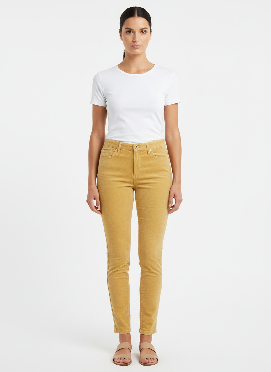 Calça Skinny Veludo Amarelo - Canal/36
